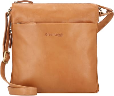 GreenLand Nature Leren Schoudertas Crossbody Bag Mandarin Lichtbruin