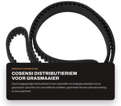 Dailygoods- Distributieriem Vervanging 20 mm - Compatibel met Countax - Compatibel met Westwood - Rubber - Omkeerbaar Tractor Maaidek - Zwart - Grasmaaierriem