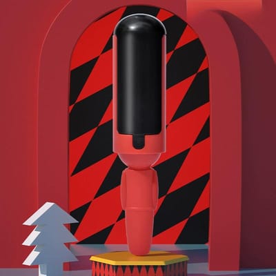 Rouleau épilateur pour animaux de compagnie, adsorption électrostatique, bidirectionnel, réutilisable, brosse portable pour animaux de compagnie rouge