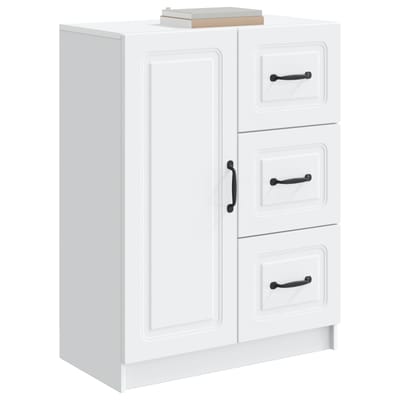 vidaXL - Dressoir - Wit - 66 - x - 34,5 - x - 87 - cm - Bewerkt - hout