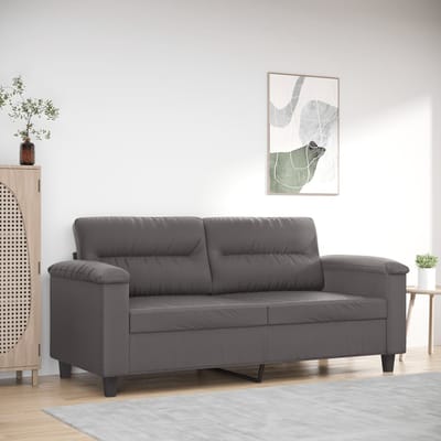 vidaXL - Tweezitsbank - 140 - cm - kunstleer - grijs