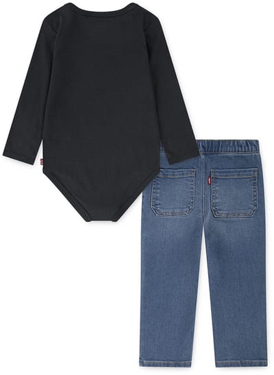 Levi´s ® Kids Bearrito Denim Set Met Lange Mouwen Blauw,Zwart 9 Months Kinderen