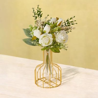 Dailygoods- Kunstrozen Boeket 33 cm - Realistische Kunstbloemen