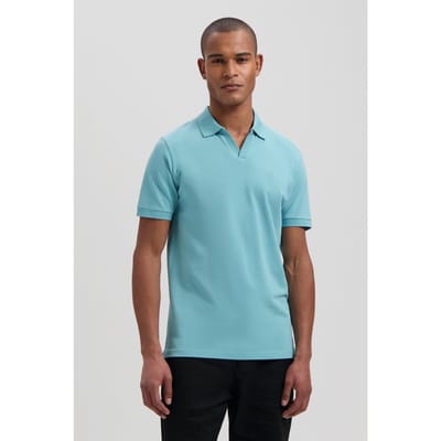 Dstrezzed Ds_bowie V- Neck Polo Reef Waters Size: L | Polo Shirts Outlet | Heren | Blauw