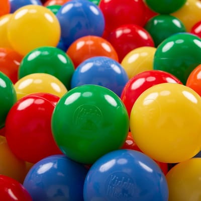 KiddyMoon Ballenbak ballen voor Kinderen 7 cm 50 Stuks - Kinderballen baby - Speelballen voor Ballenbad - Ballenbak ballen - Kleurrijke ballen - Geel Groen Blauw Rood Oranje
