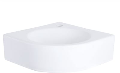 Differnz Cleo Rome Hoekfontein - Toilet Fontein Wasbak - 30x30x10 cm - Kwartrond - Sanitair Keramiek - Glanzend Wit