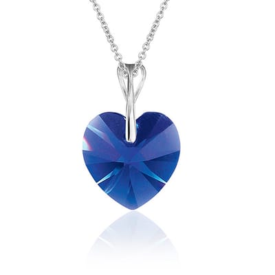 Montebello Ketting Pim HZ557 - Swarovski Hart - 925 Zilver Gerhod. - Ø14mm - 50cm