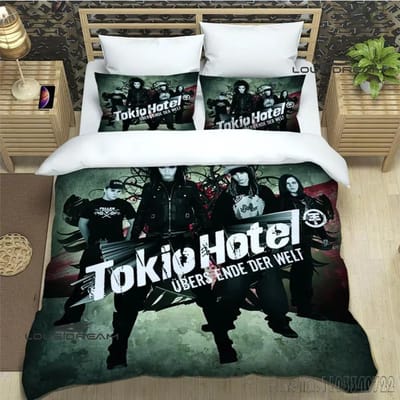 Tokio Hotel band bedrukt Dekbedovertrek Set HD Dekbedovertrek voor Kinderen Beddengoed Sets Beddengoed Slaapkamer Decor Baby 120x150cm