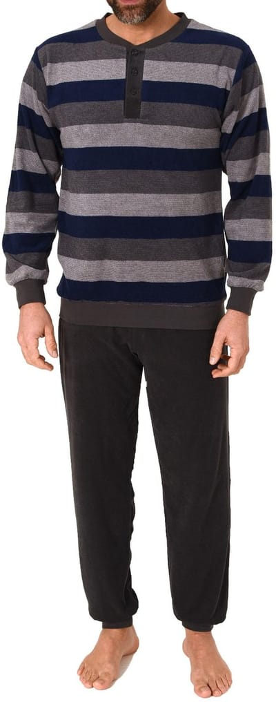 Normann badstof heren pyjama 22310193755 - Blauw - S/48