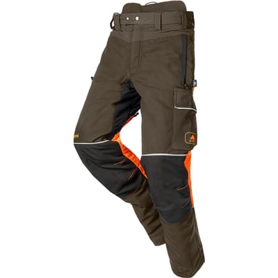 SIP Protection Samourai Kettingzaagbroek, klasse 1 type A - Kaki Groen/Fluo Oranje/Zwart - kort - S