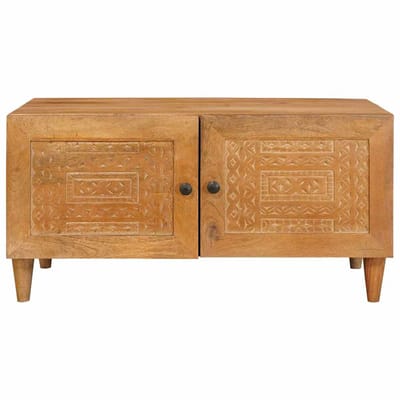 vidaXL - Salontafel - Lichtbruin - 80 - x - 54 - x - 40 - cm - Bewerkt - hout