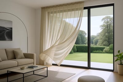gordijn met ringen voor vensterdeur met franjenet, dik, eenvoudige montage, binnen, buiten, vliegenbescherming, voor ramen, woonkamer, slaapkamer, 150 x 250 cm (beige)