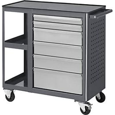 Verrijdbare werkbank 960 - B 675 x D 450 x H 950 mm - bovenzijde: metaal
