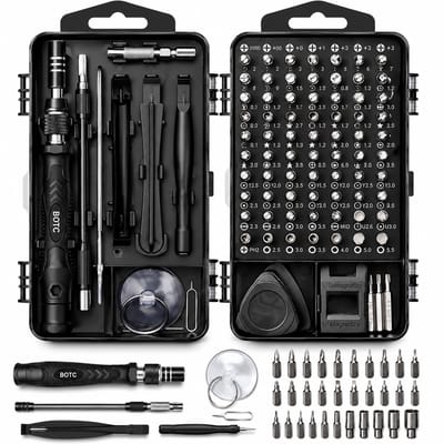 BOTC Precisie Schroevendraaierset Magnetisch - 122 Delige - Gereedschapset- Schroevendraaiers klein - Zwart