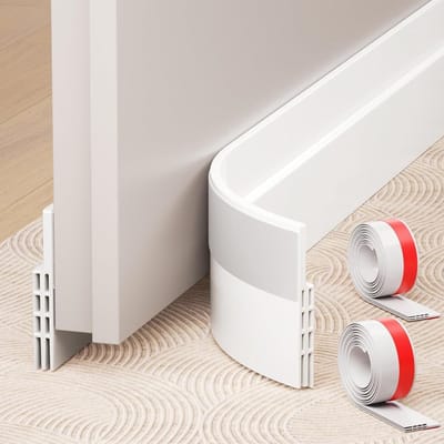 Dailygoods - Deurafdichting, tochtstopper, voor deuren, 2 m, wit, zelfklevend, om energie te besparen, tochtstopper voor deuren, tochtstopper, ook ideaal als geluids- en koudebescherming