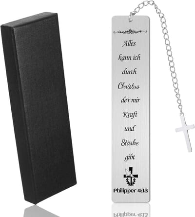 Metaal Boekenlegger met Bijbelvers en Cadeaubox, 13×2.6cm, Persoonlijke Boekenlegger, Christelijke Cadeaus, Spirituele Geschenken, Bijbel Accessoires