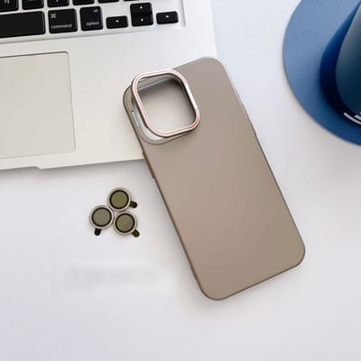 De Onzichtbare Beugel Is Geschikt voor IPhone16 Telefoonhoesjes, Apple 14/15 Pro Max Matte Hoesjes en Lensfolies in Dezelfde Kleur Apple 14Promax goud