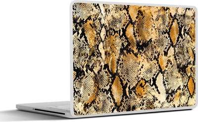 Laptop sticker - 17.3 inch - Dierenprint - Goud - Slang - Schubben - 40x30cm - Laptopstickers - Laptop skin - Cover