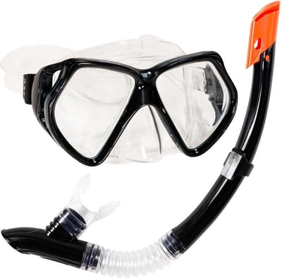 Atlantis Andros Combo - Snorkelset - Duikbril - Snorkel - Volwassenen - Zwart