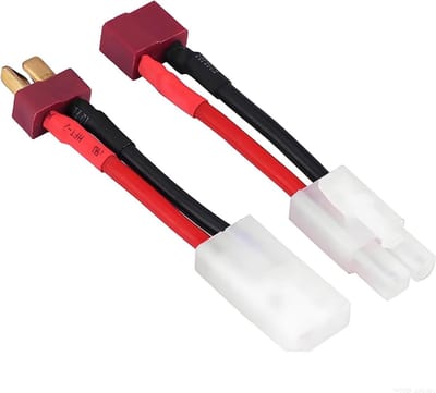Adapter Set voor RC Modelbouw, 2 Stuks 13.5mm naar T Plug, Hoge Stroom 14AWG Silicium Kabel voor Lipo Batterijen, Tamiya Compatibel, Reverse Resistance, Duurzaam en Betrouwbaar