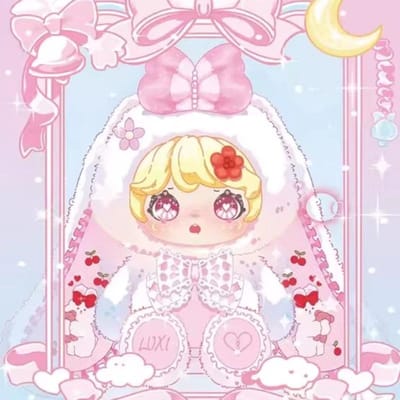 Luoxi Angel Bunny 700% Pluche Blind Box Mysterieuze Verrassing Schattige Poppenhanger Zacht Pluche Beeldje Perfect Cadeau Voor Meisjes Verjaardag white