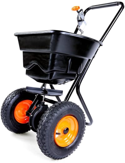 FUXTEC FX-GS36 Strooiwagen 36L – Handstrooier voor tuin – Centrifugaalstrooier voor kunstmest en zout