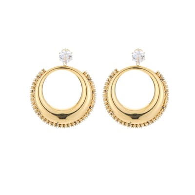 Michelle Bijou - Chuncky strass oorbellen - Goudkleurig