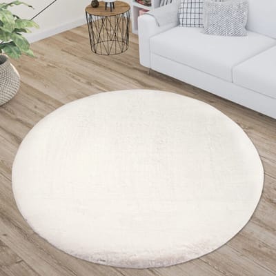 Muratap Paradise fluffy soft vloerkleed hoogpolig effen tapijt - 120 cm rond