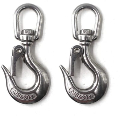 Zware Draaibare Hijshaak van Roestvrij Staal - WLL 150 kg (2-pack)