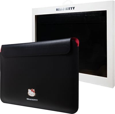 Hello Kitty sleeve geschikt voor MacBook Air 13'' (M2/M3)/MacBook Pro/MacBook Pro/MacBook/MacBook/MacBook Pro/MacBook Pro/MacBook - Zwart - Kunstleer