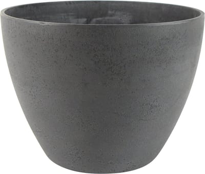 Ter Steege Bloempot/plantenpot - buiten/binnen - antraciet - D43/H33 cm - kunststof/steenmix