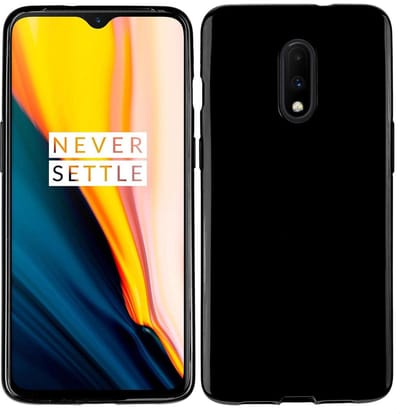 Pearlycase Zwart TPU Siliconen case hoesje Geschikt voor One Plus 7