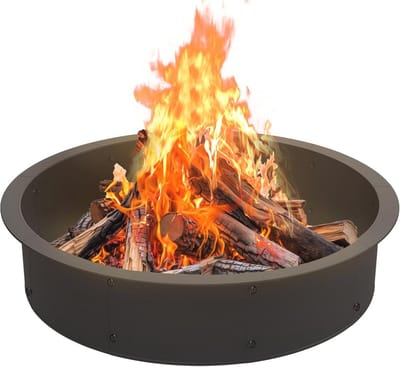 Vuurkorfring 95 cm voor Buiten - Zware Metaalstalen Verbranding Insteek voor Tuin en Camping