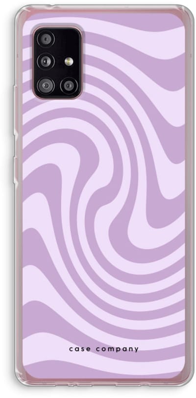 Case Company® - Hoesje geschikt voor Samsung Galaxy A51 5G hoesje - Swirl Paars - Soft Cover Telefoonhoesje - Bescherming aan alle Kanten en Schermrand
