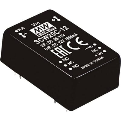 MEAN WELL SCW20C-12 DC/DC-convertermodule 1.666 A 20 W Aantal uitgangen: 1 x Inhoud 1 stuk(s)