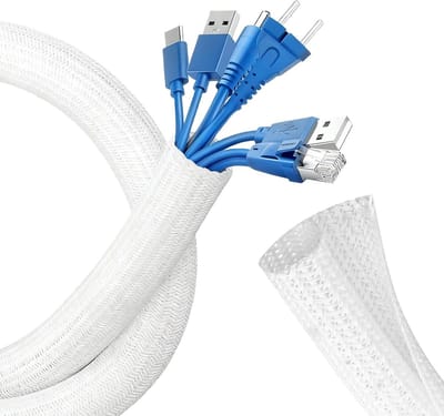 Kabelorganizer 3m - 1/2 inch kabelbeschermer, kabelmanagement hoes voor USB, stroomkabel en audio/video kabel in thuiskantoor