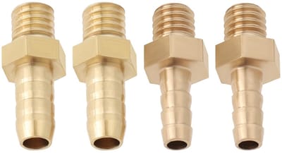 Dailygoods- Slangconnector - 4 Stuks - Messing - M6x1.0-4mm/M6x1.0-5mm - Lekvrij - Duurzaam - Geschikt voor diverse slangen - Slangfitting