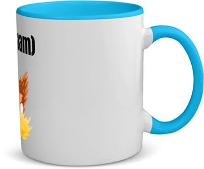 Akyol - kip met nest koffiemok - theemok - blauw - Kippen - kippen liefhebbers - iemand die houdt van kippen - verjaardag - cadeau - kado - 350 ML inhoud