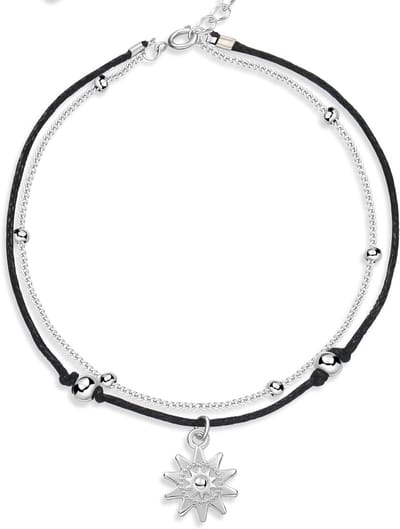 Dames Anklet - Enkelbandje Sieraden - Zomerse Stijl - Verstelbare Sluiting - 25 cm - Zilverkleurig
