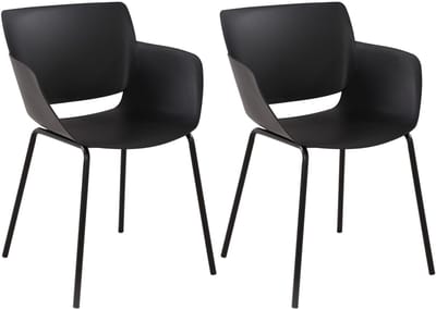 CLP Set van 2 Tuinstoelen Alpena - Met Armleuningen - Weerbestendig - Kunststof/zwart