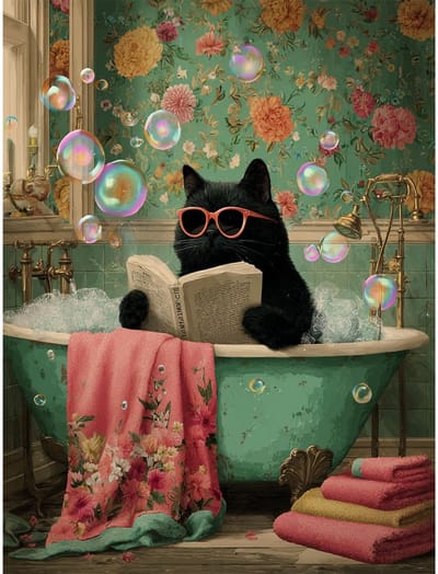 Dailygoods- Schilderen op Nummer - Grappig Kattenmotief - 40 x 50 cm - Cadeau voor Volwassenen - Woondecoratie - Creatieve Hobby - Schilderkit