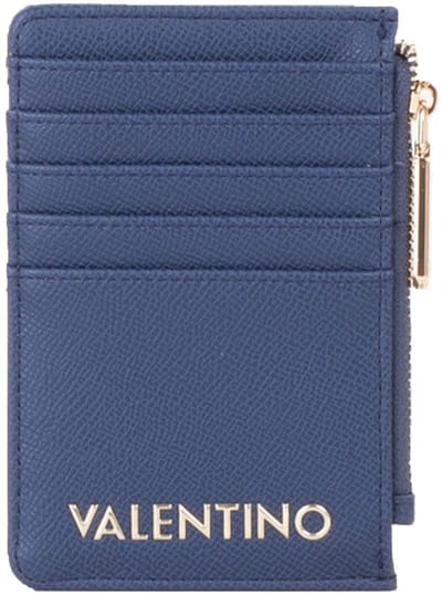 VALENTINO kaarthoes Fae Re Zip Around Card Case Blu donkerblauw