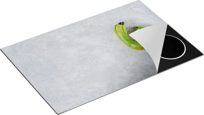 Chefcare Inductie Beschermer Twee Courgettes op Grijze Marmer - Groente - 80x50 cm - Afdekplaat Inductie - Kookplaat Beschermer - Inductie Mat