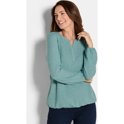 Shirt van zachte jersey - grijsgroen - Gr. 40 van Goldner Fashion