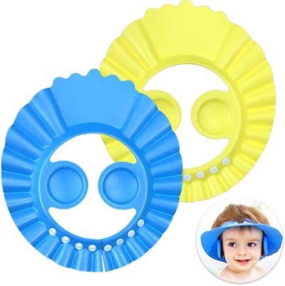 Dailygoods- Babybadmuts - Verstelbaar - Waterdicht - Haarwasschild - Zonnehoed - 2 Stuks - Veilig EVA Materiaal - Douchekap