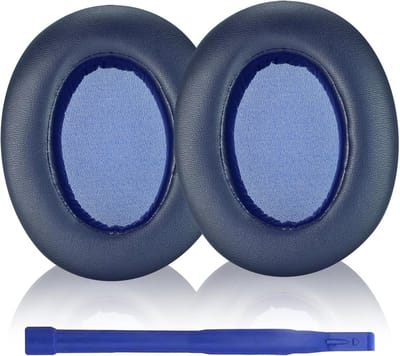 Vervangende oorkussens voor draadloze hoofdtelefoons, zachte proteïne lederen traagschuim, comfortabele pasvorm en verbeterde geluidsisolatie (blauw)