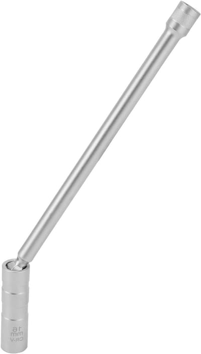 Steeksleutel voor bougies 16mm met 12-punts aansluiting, 3/8" vierkante aandrijving en magnetische verbinding
