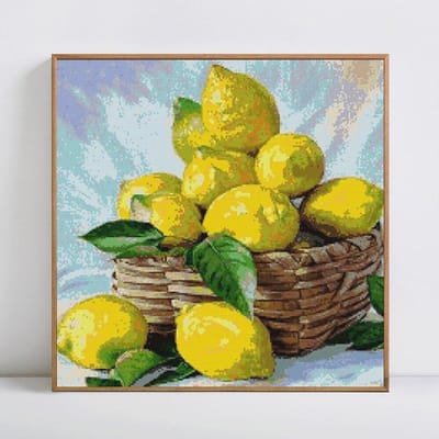 Diamant peinture plein rond fruits citron diamant broderie point de croix diamant 30x30CM yellow