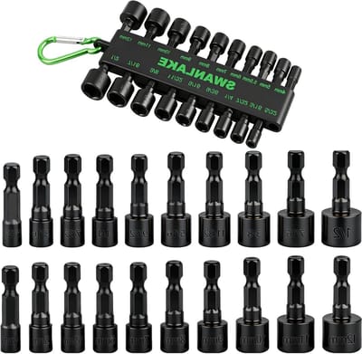 Moer Driver Set - Doppen Set - Klus Klussen - Chroom Vanadium Staal - 20 Delig - Zilver