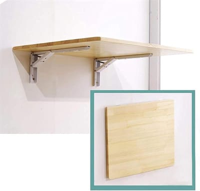 Wandtafel Inklapbaar - Balkontafel Hangend - Kleine Ruimtes - Eenvoudige Montage - 120 x 50 cm - Houtkleurig